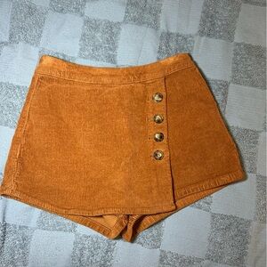 Orange Corduroy Skort
